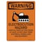 Signmission Safety Sign, OSHA WARNING, 10" Height, Electrocution Hazard, Portrait, D-V-13138 OS-WS-D-710-V-13138 - alternate 1